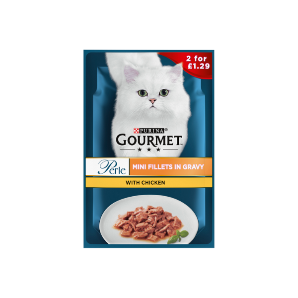 Gourmet Perle Minni Fillets in Gravy With Chicken Gourmet Perle Minni Fillets in Gravy With Chicken